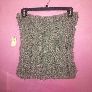 Gray knit infinity scarf